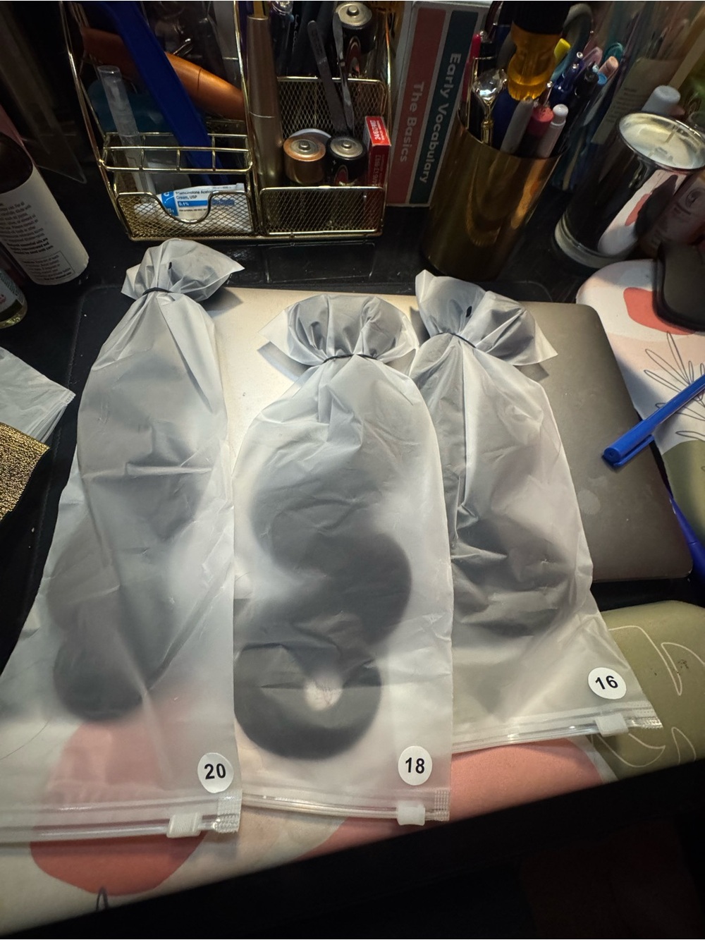 Unbranded Silver Organza Favor Bags - Set of 3